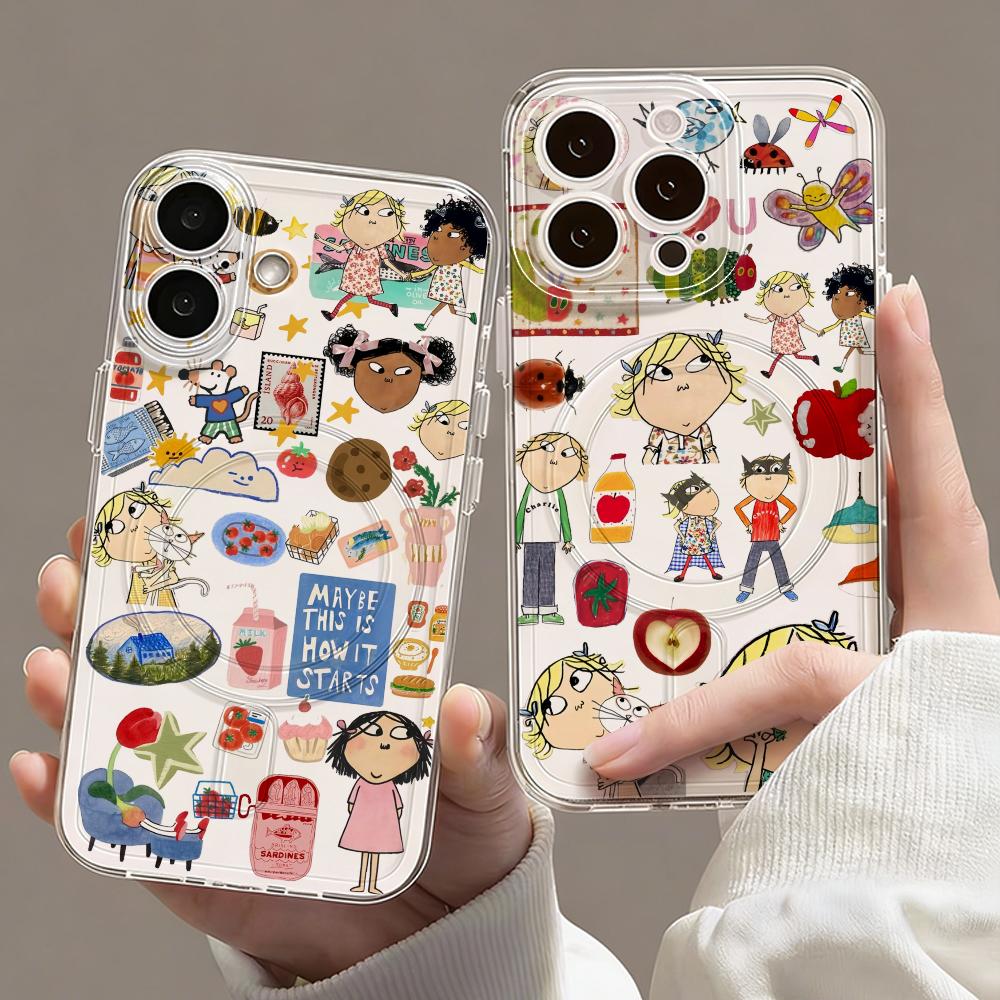 Computer Case - 漫画C-チャーリーとローラのスマホケース、iPhone 17 16 15 14 13