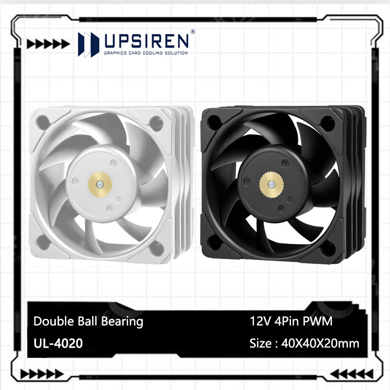 Case Fan Controller - UPSIREN UL-4020 4cm冷却ファン/40x40x20mm/ダブルボールベアリング/PWMインテリジェント温度制御超小型ファン