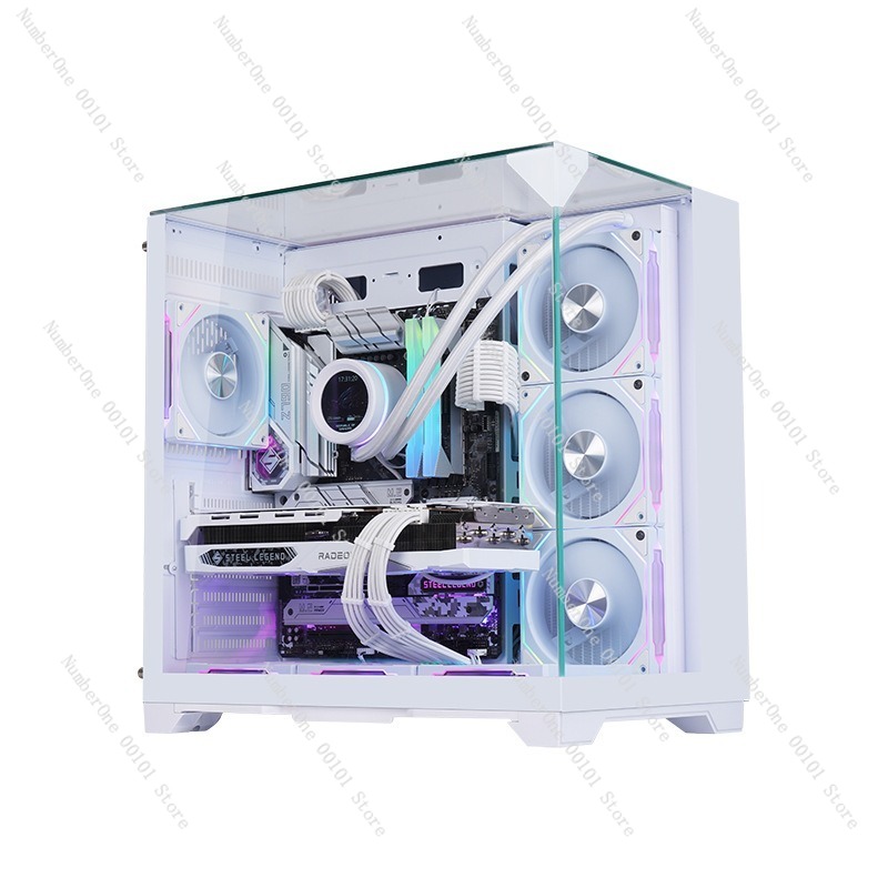Pc Chassis - ATXゲーミングPCケース パノラマ強化ガラス 7ファン対応 RGBライティング デスクトップコンピューターケース 高風量ゲーミングシャーシ