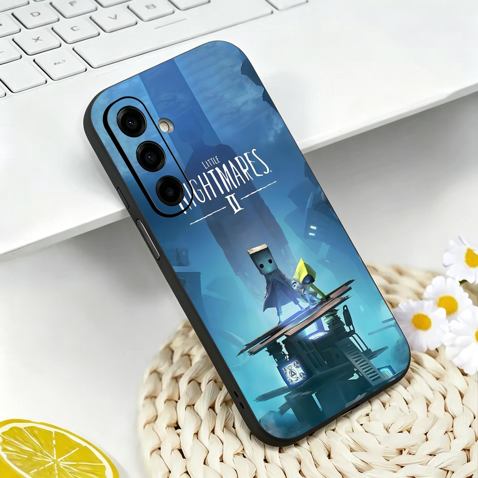 Matte Pc Case - Samsung A57、A56、A37、A27、A17、A36、A26、A55、A35対応、ブラックマット仕上げのソフトケース。人気ゲーム「リトル・ナイトメア」のデザイン。