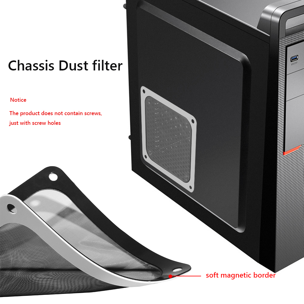 Dust Filter Pc - 8cm/12cm ダストフィルターメッシュ ソフトマグネティックフレーム シャーシ冷却ダストフィルターケース 電源供給用穴付き冷却ファン
