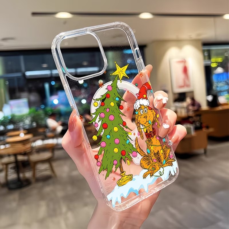 Mini Pc Case - 子犬をテーマにしたクリスマスパーティー クリアスマホケース iPhone 17 16 15