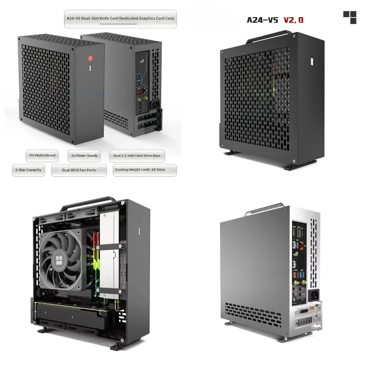 5リットルミニA24-V5 2.0 デュアルスロット シング - Pc Chassis のレビューと価格