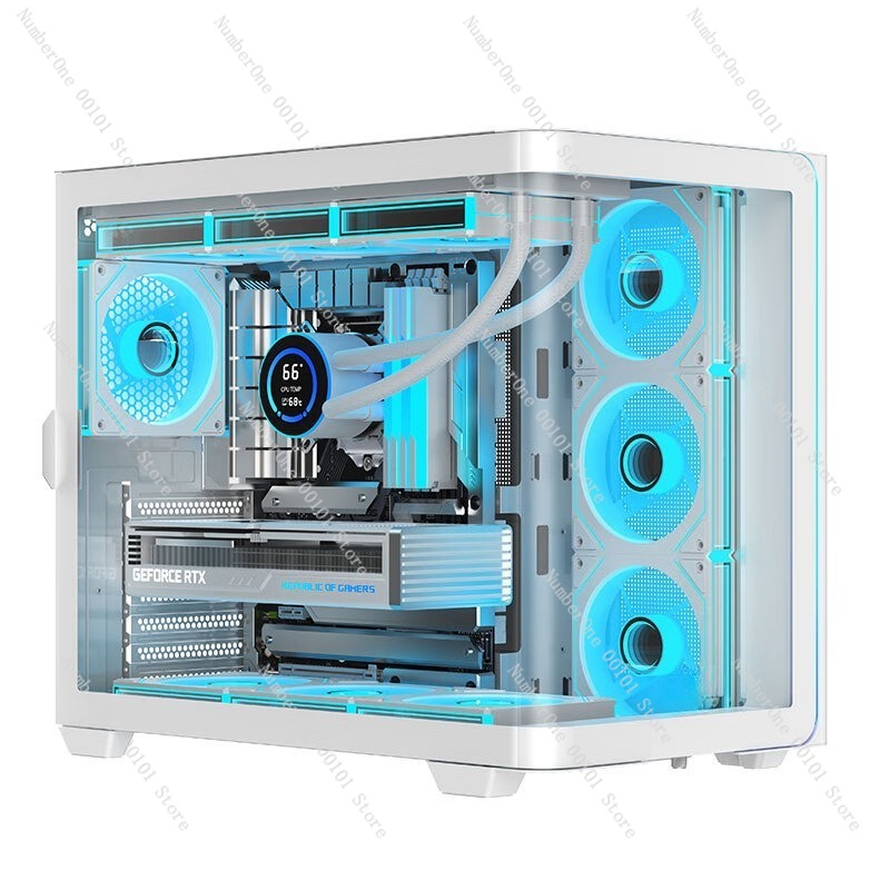 パノラマ曲面ガラスデスクトップPCケース ATXミッドタワー - Pc Chassis のレビューと価格