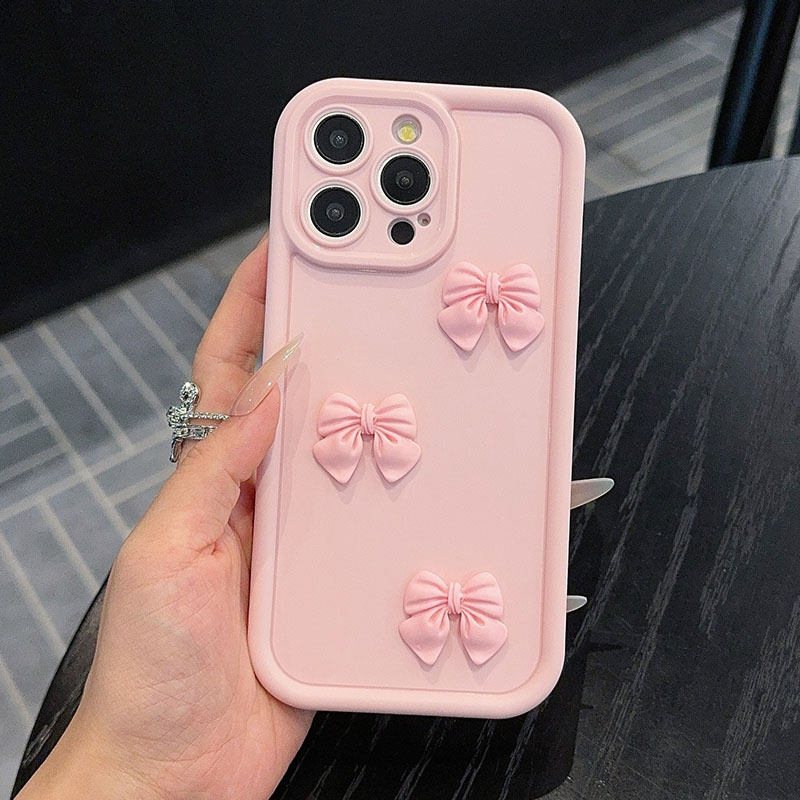 ピンクの蝶ネクタイ付きスマホケース iPhone 15 16 - Matte Pc Case のレビューと価格