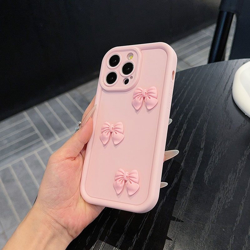 ピンクの蝶ネクタイ付きスマホケース iPhone 15 16 - Matte Pc Case のレビューと価格